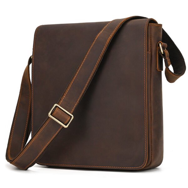 First Layer Cowhide Flip Shoulder Men's Leather Shoulder Bag Crazy Horse Leather Crossbody Bag